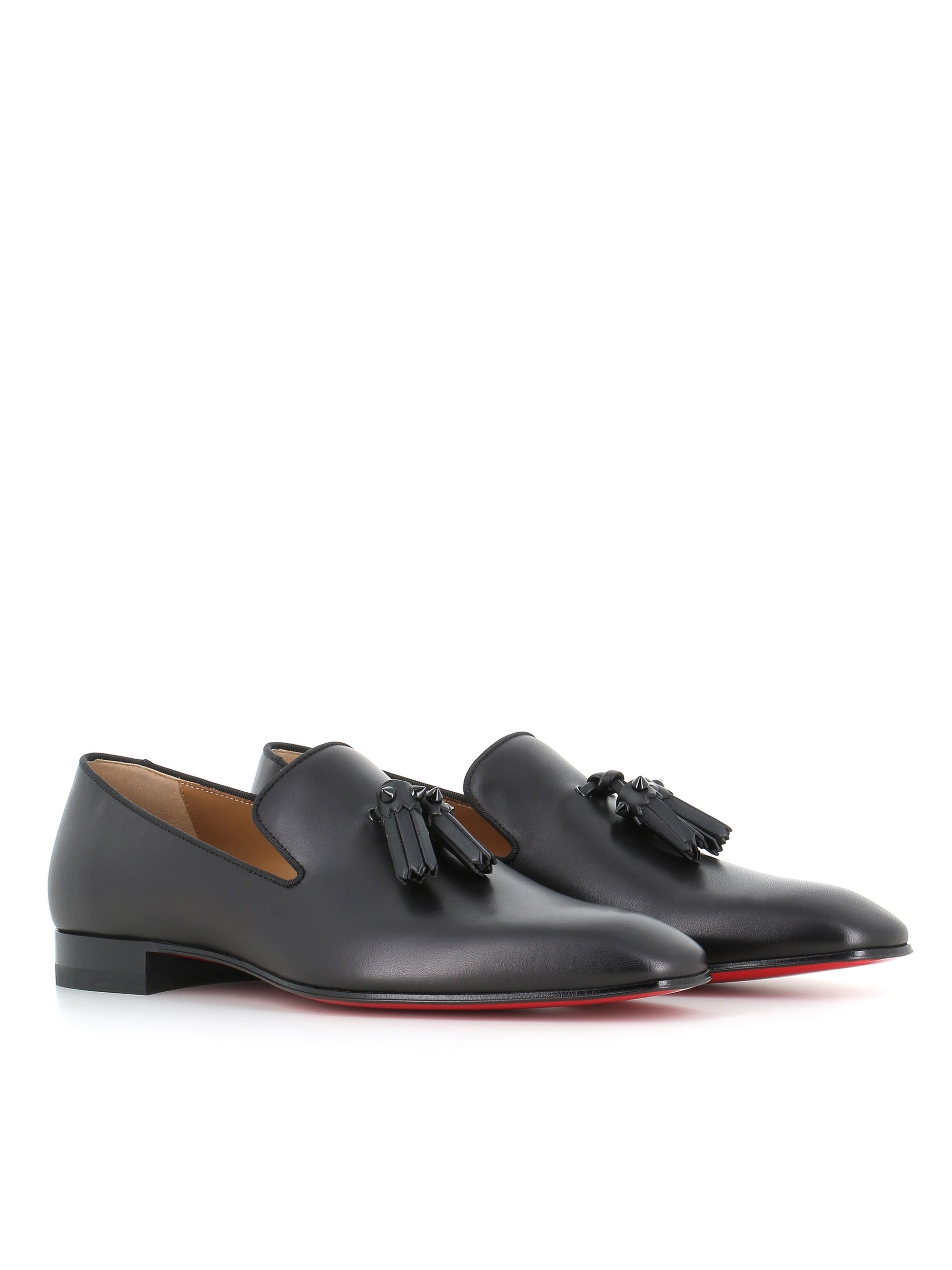 Christian Louboutin Slipper With Tassels Dandelion Flat Nero Uomo Tassinari Shoes