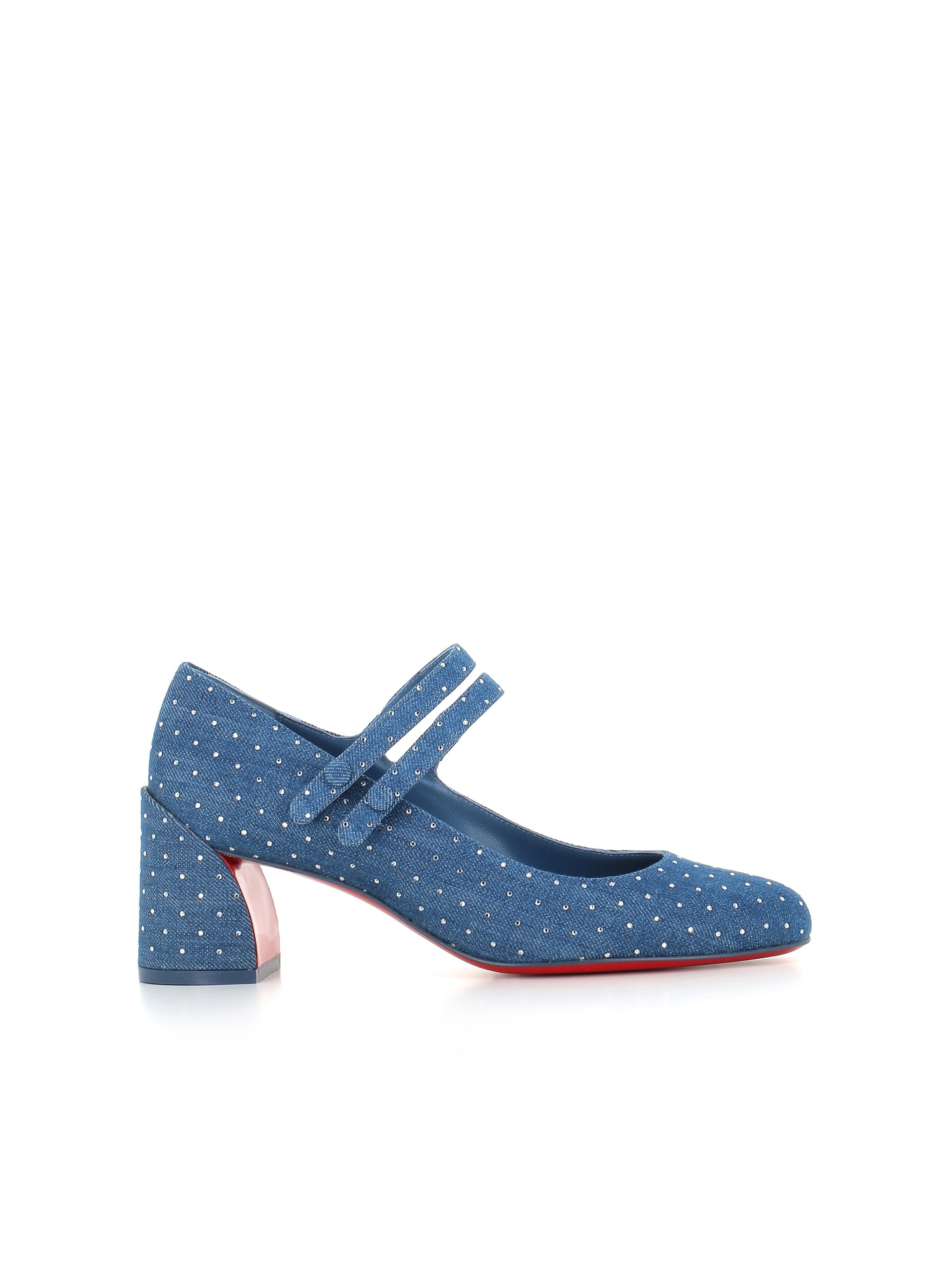  Décolletè Miss Jane Plum Strass 55 Christian Louboutin Donna Blu - 1