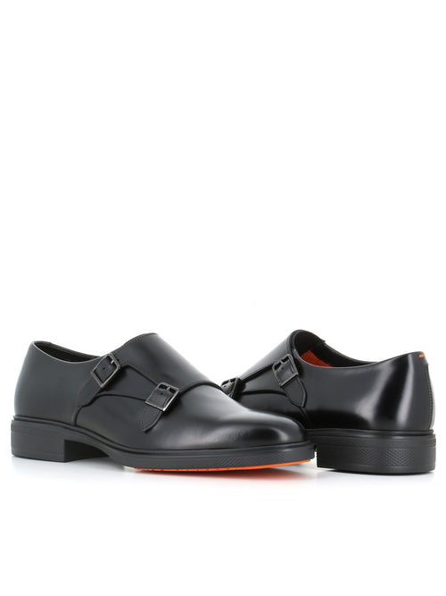 Santoni Doppia Fibbia Easy Nero Uomo