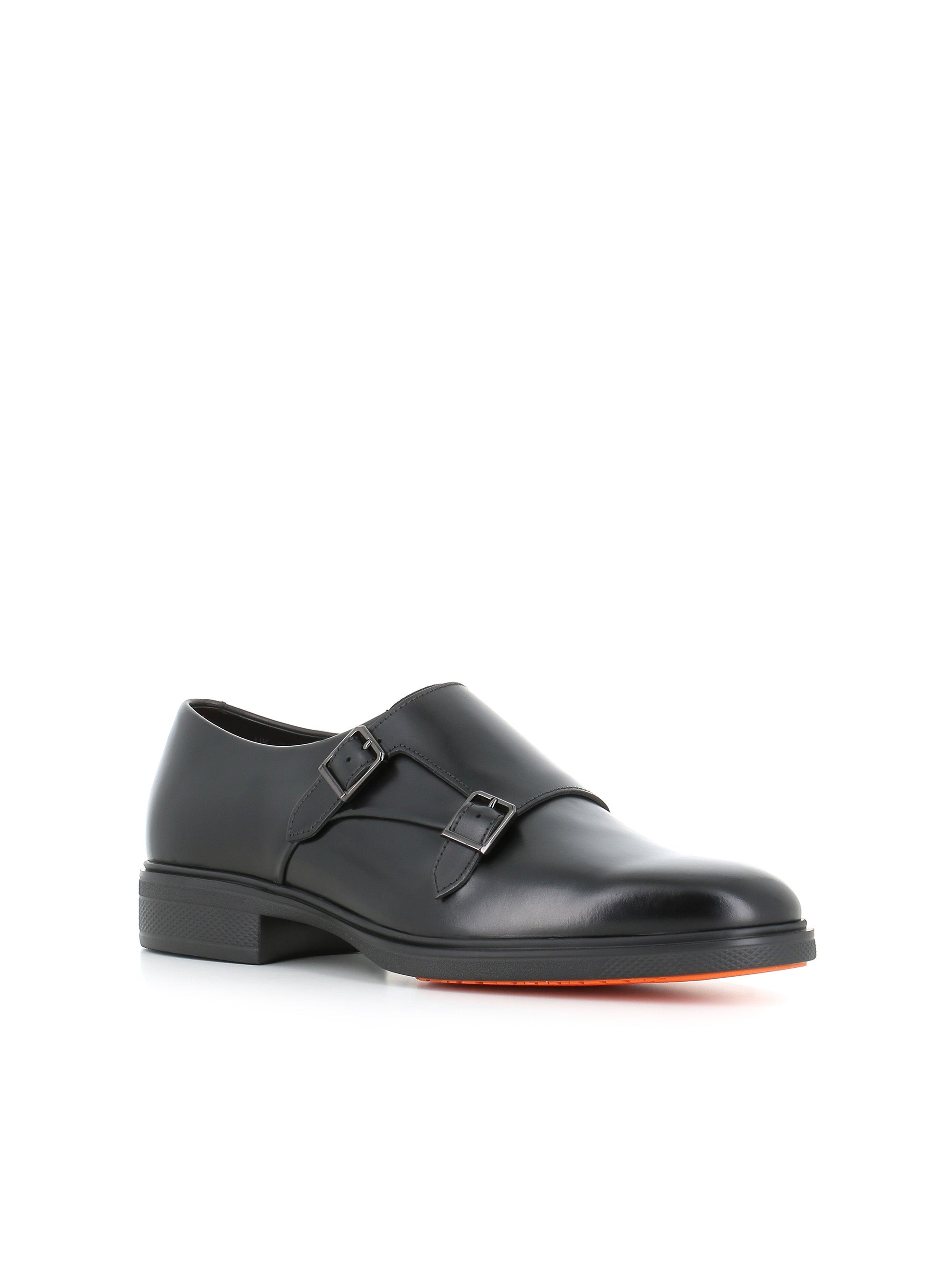  Santoni Doppia Fibbia Easy Nero Uomo - 3