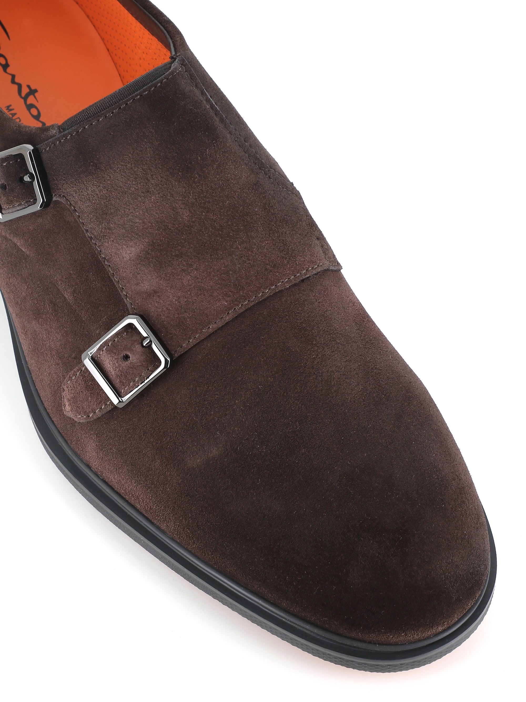  Santoni Doppia Fibbia Easy Marrone Uomo - 5