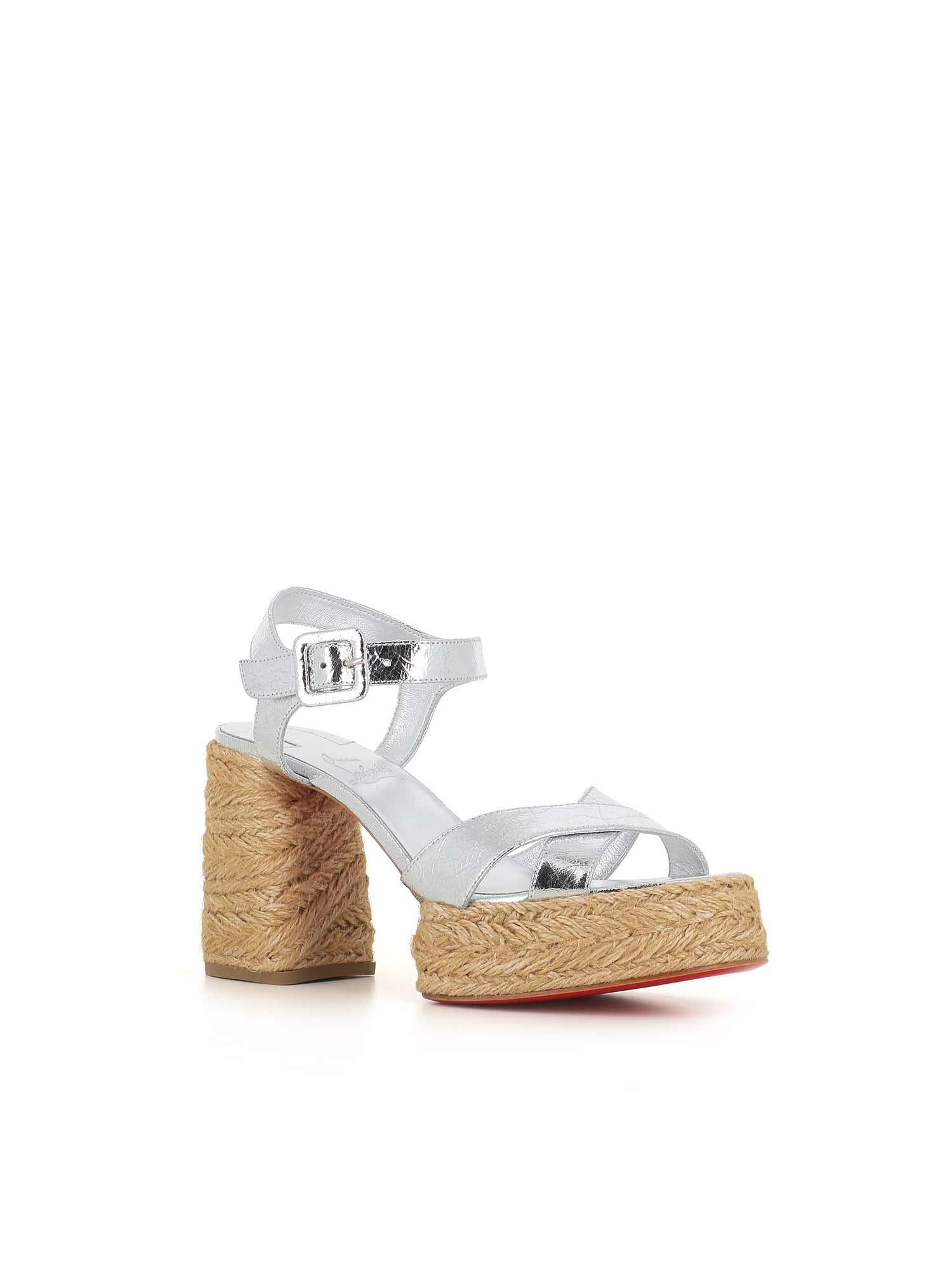 Christian Louboutin Sandalo Calakala 85 Argento Donna - 3