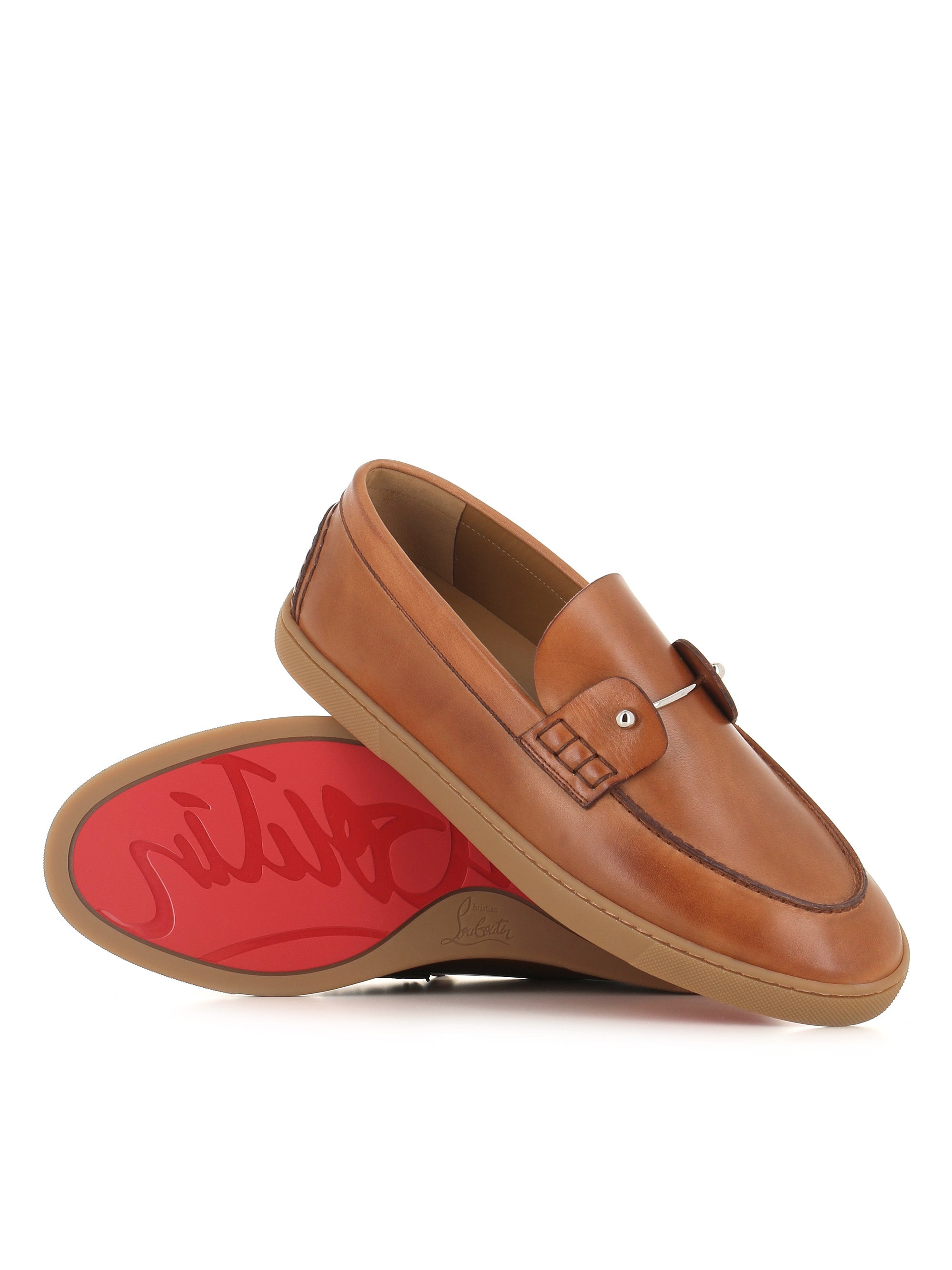  Christian Louboutin Slip-on Chambeliboat Flat Marrone Uomo - 2