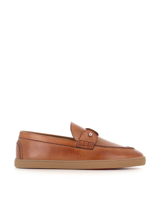 Christian Louboutin Slip-on Chambeliboat Flat Marrone Uomo
