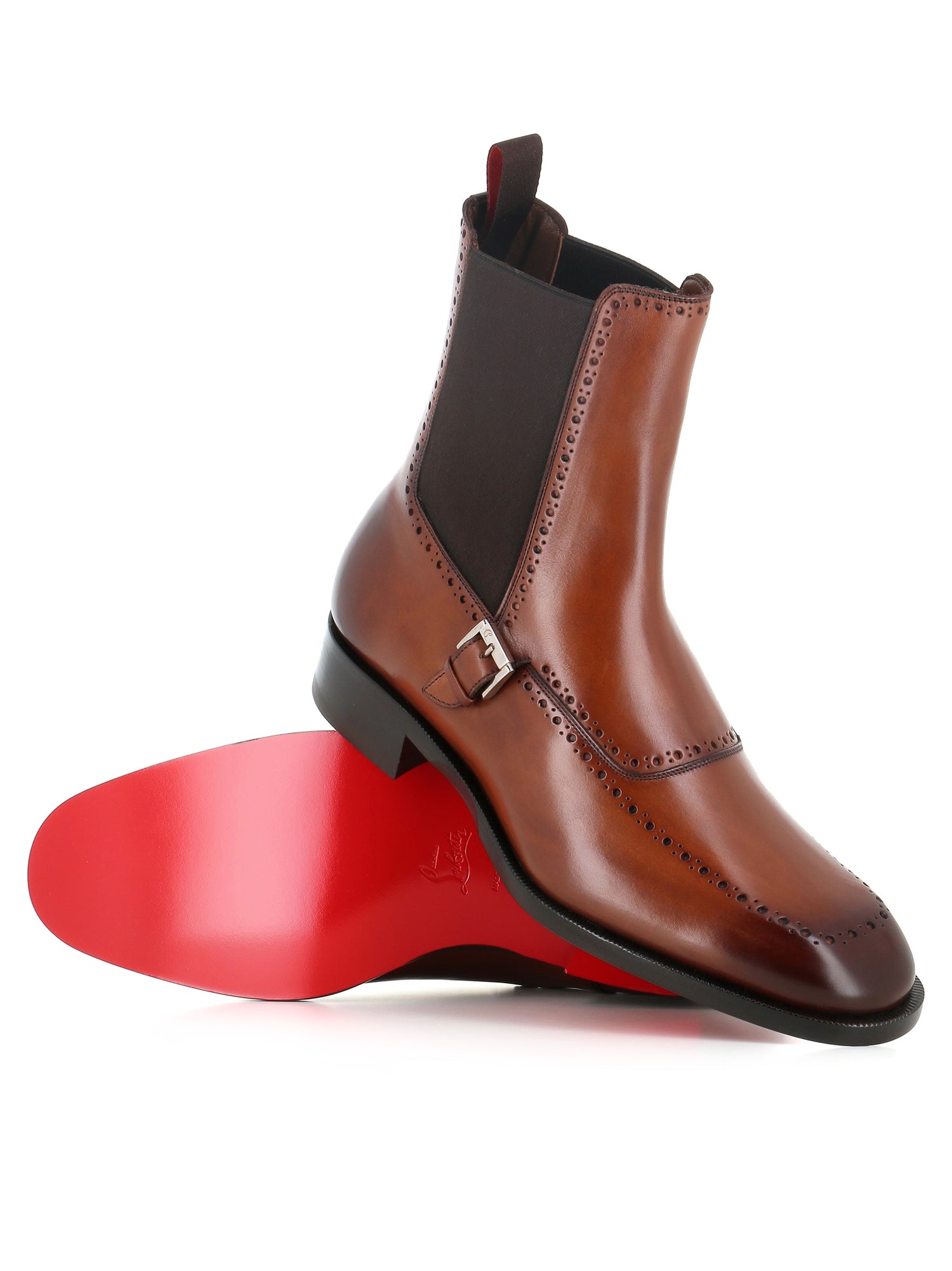  Christian Louboutin Chelsea Sartosea Flat Marrone Uomo - 2