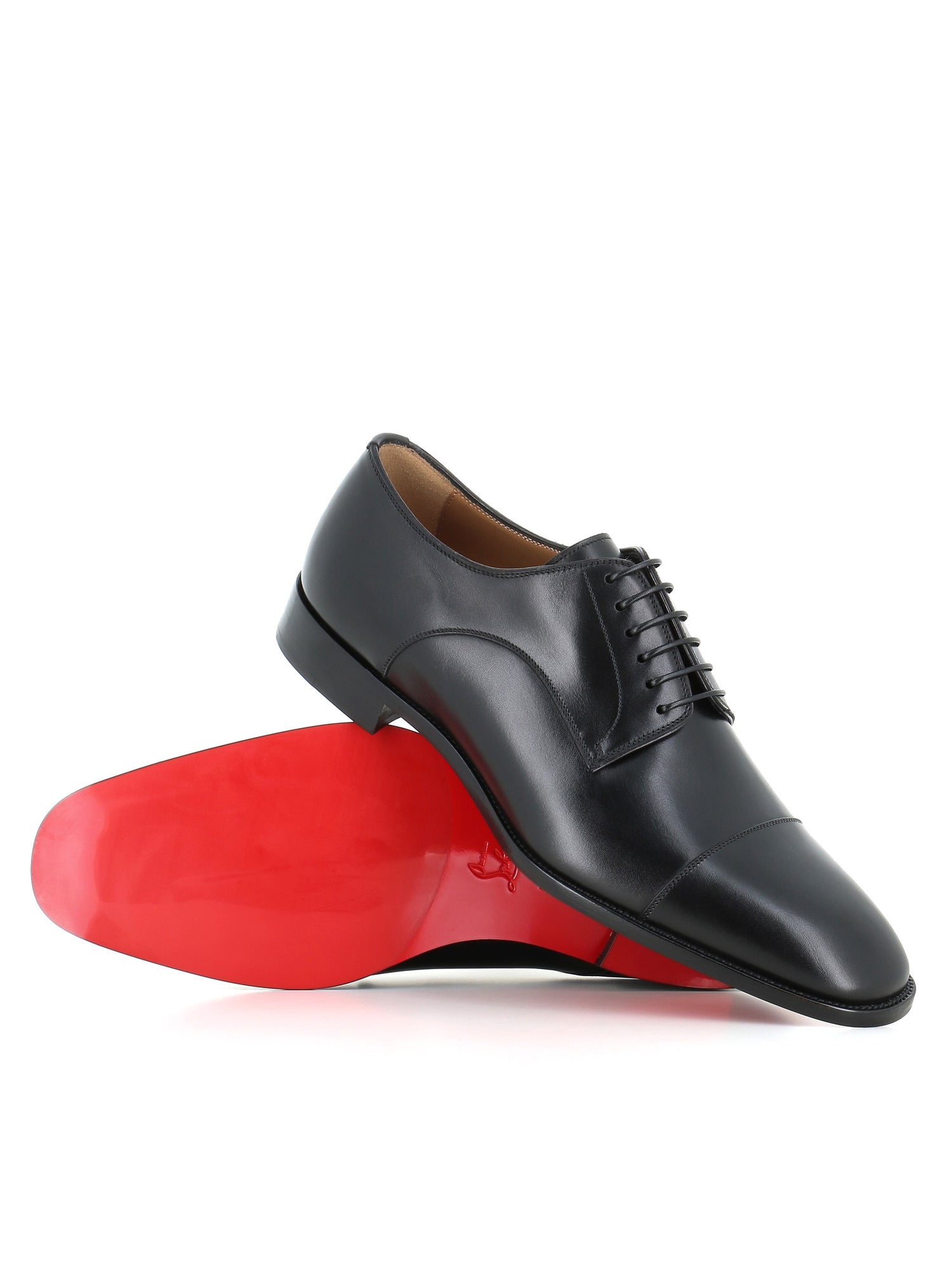  Derby Top 5 Flat Christian Louboutin Uomo Nero - 2
