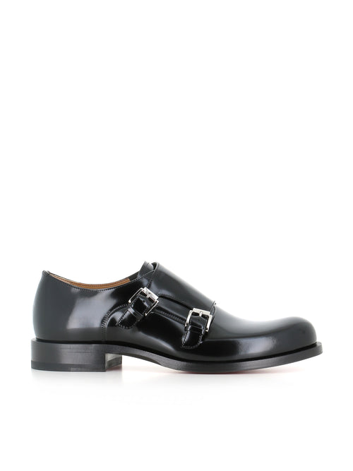 Christian Louboutin Doppia Fibbia Moustachou Monk Flat Nero Uomo