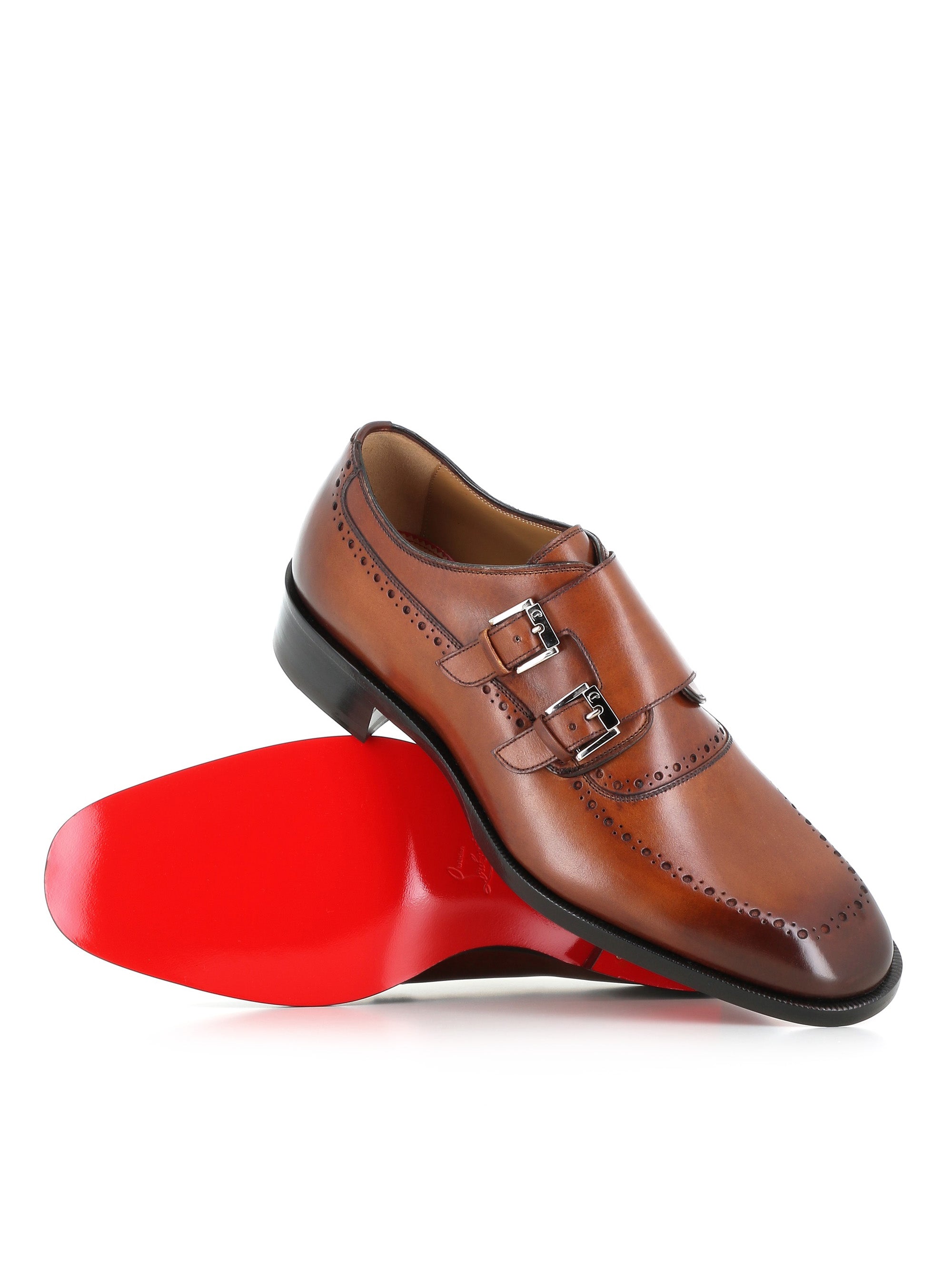 Christian Louboutin Doppia Fibbia Moustachou Monk Flat Marrone Uomo Special_ - 2