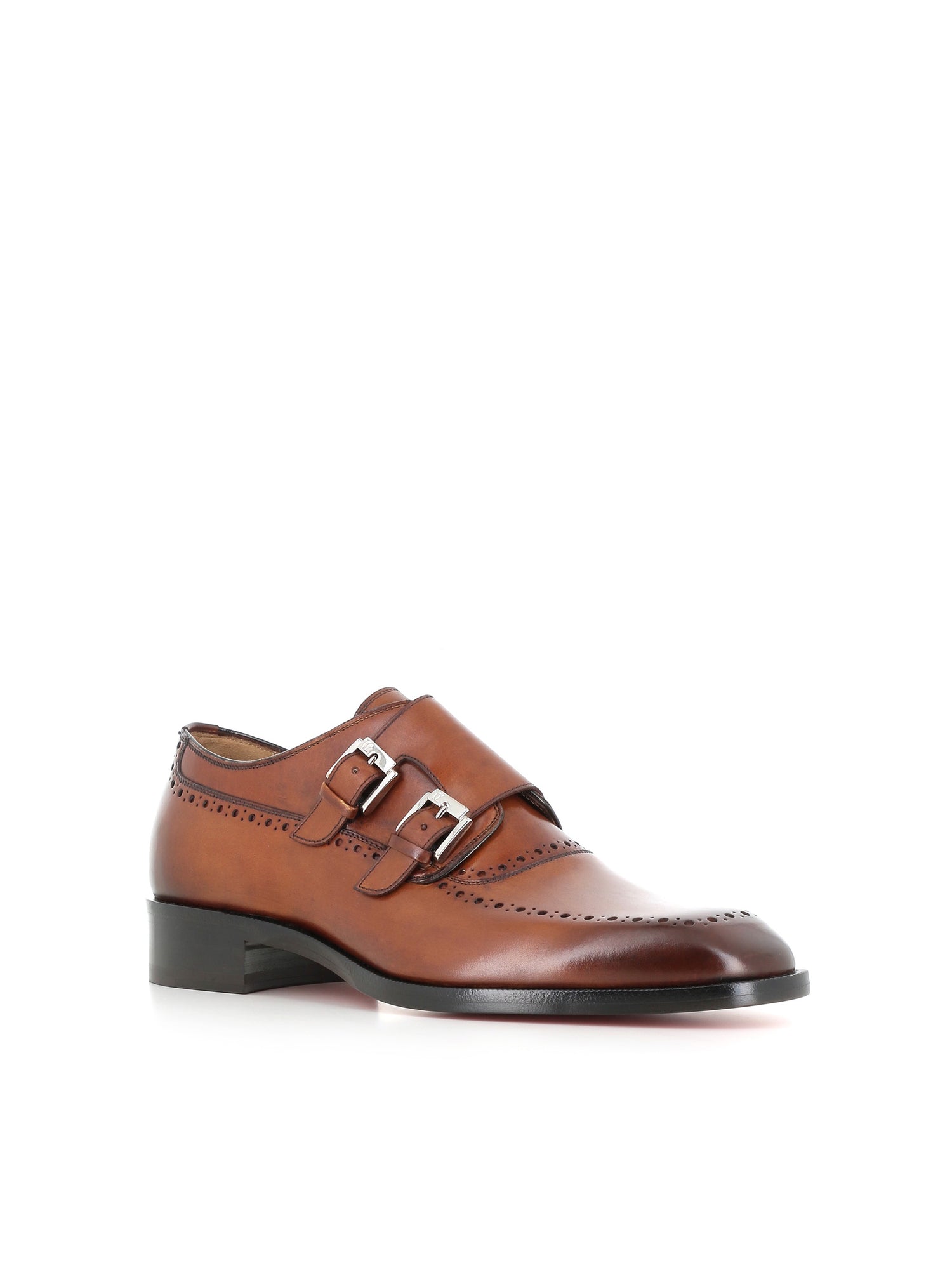  Christian Louboutin Doppia Fibbia Moustachou Monk Flat Marrone Uomo Special_ - 3