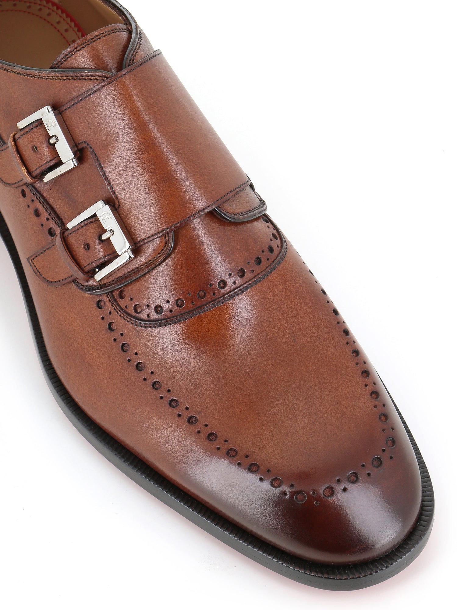  Double Buckle Moustachou Monk Flat Christian Louboutin Special_ Marrone - 5