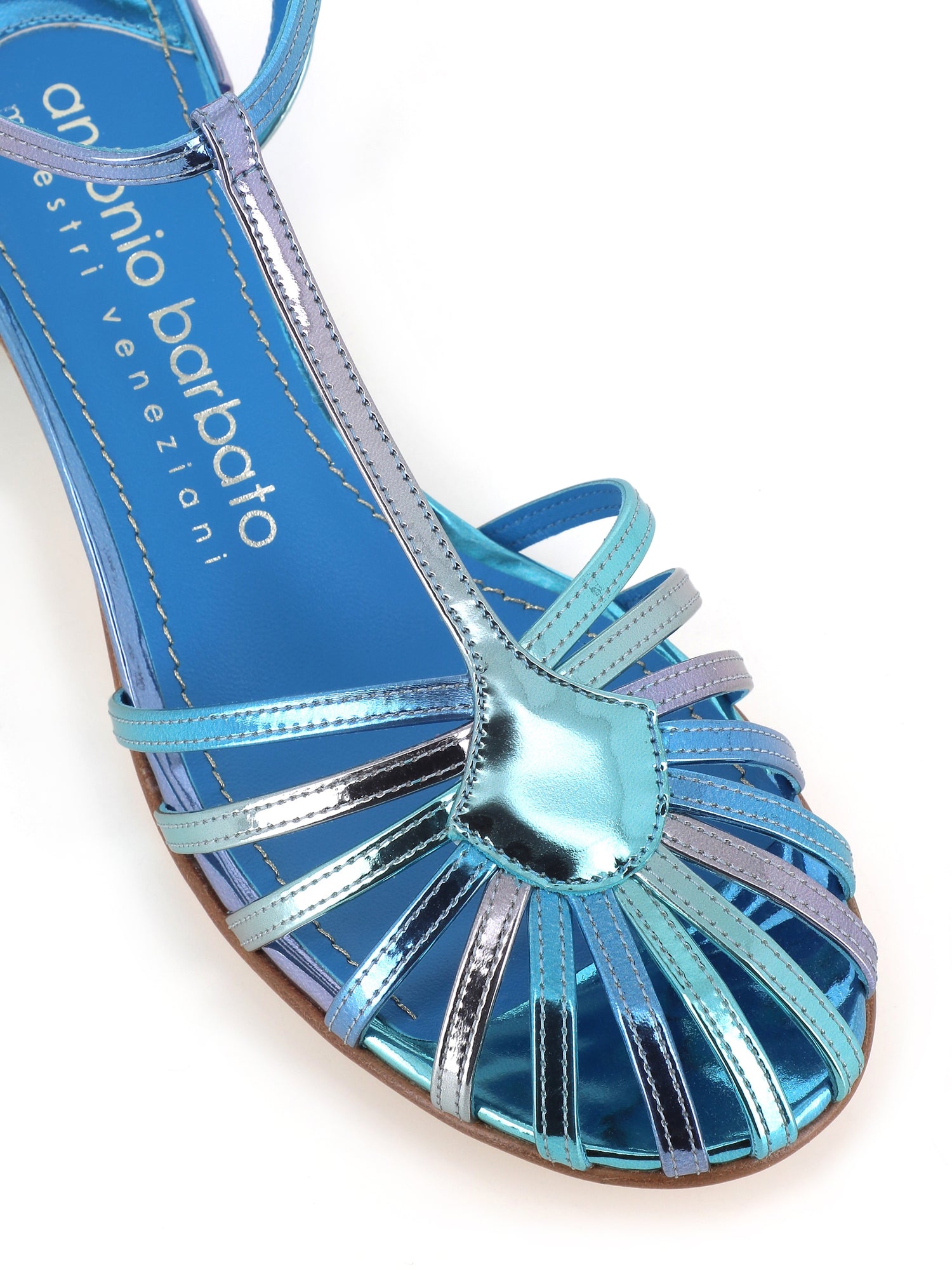  Antonio Barbato Maestri Veneziani Sandalo 2660 Azzurro Donna - 5
