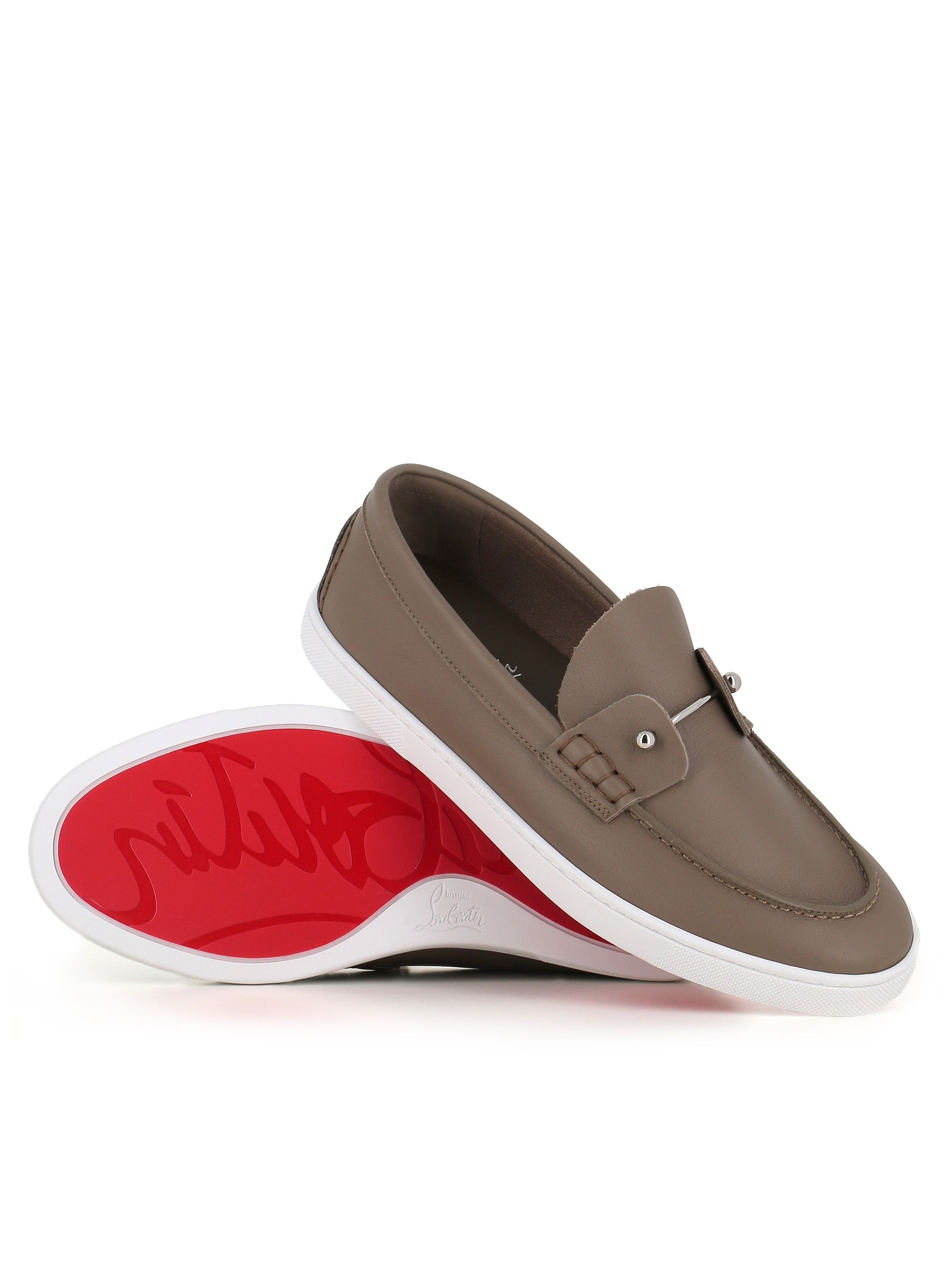  Slip-on Chambeliboat Flat Christian Louboutin Uomo Grigio - 2