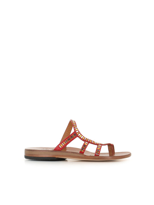 Calleen Cordero Sandalo Cruz N Sandal Rosso Donna