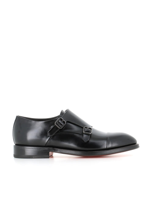 Santoni Doppia Fibbia Nero Uomo