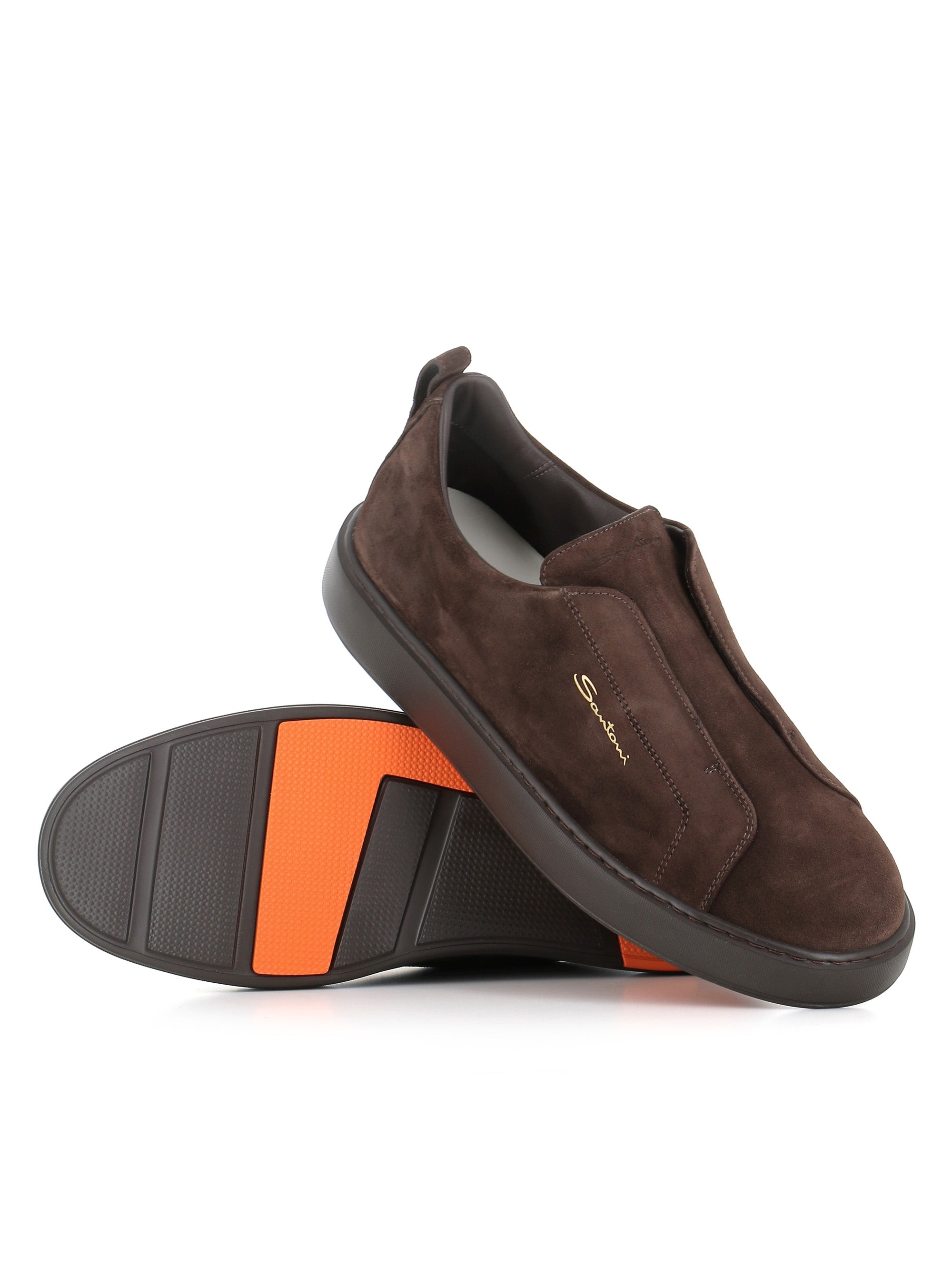  Santoni Sneaker Victor Marrone Uomo - 2