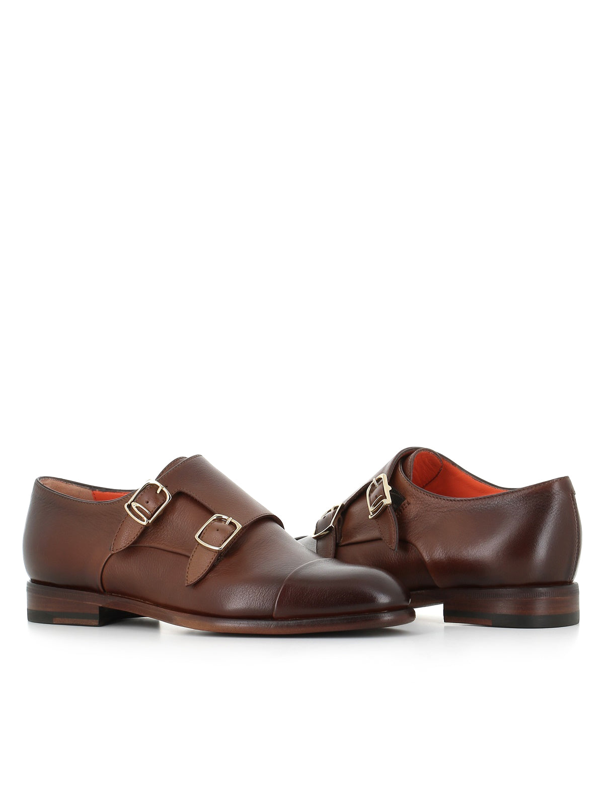  Santoni Doppia Fibbia Marrone Donna - 2